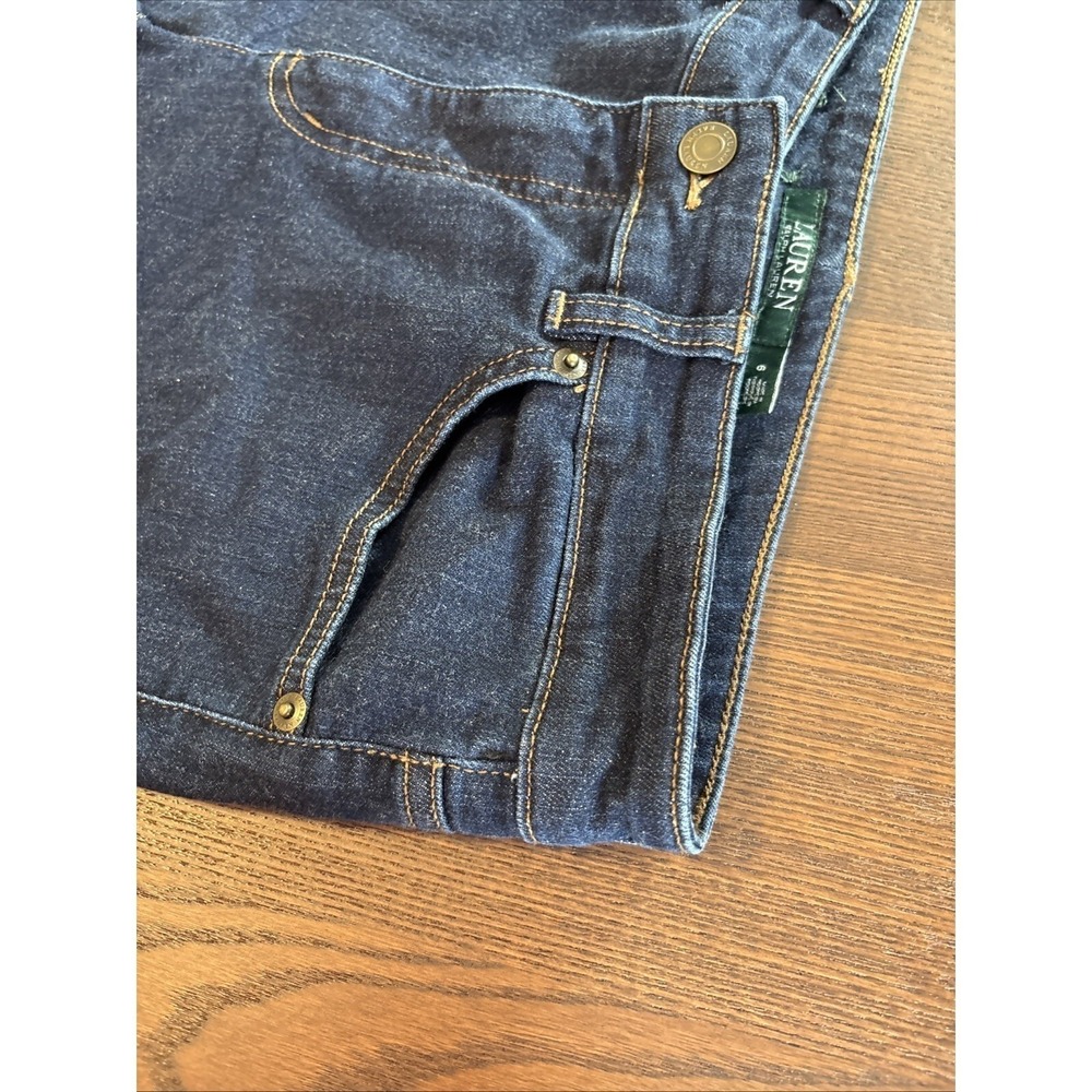 Lauren Ralph Lauren Straight Denim Jeans Womens Size 6 Dark Blue Mid Rise EUC - Picture 6 of 12